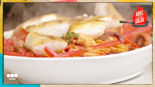 Receta de cazuela de calamares y langostinos