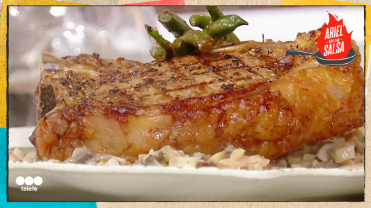 Receta de T-Bone Steak grillado con papas Anna