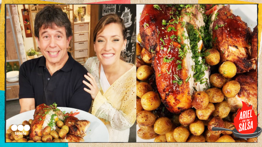 Receta de Pollo colgado al horno