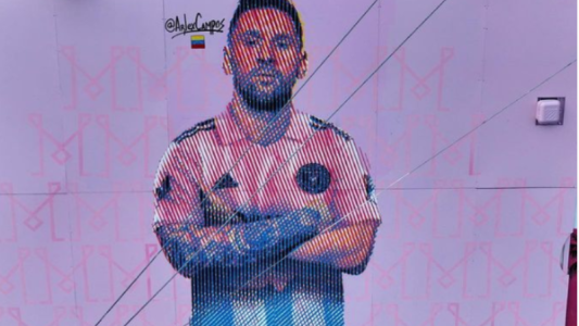 Obra futbolera: así es el primer mural de Messi con la camiseta del Inter Miami