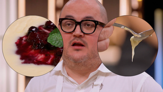 ¿Cheesecake o sopa? desastroso postre derretido Rodolfo