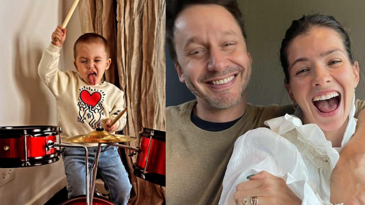 Amancio Vicuna cumplio tres anos y sus padres le reglaron una bateria