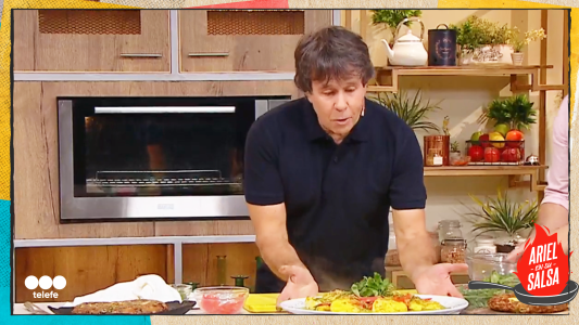 Receta de Pescado con costra de chorizos y Tortilla de papas