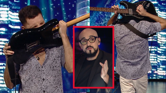 Tocó la guitarra eléctrica hasta con los dientes pero a Abel Pintos no le pareció original