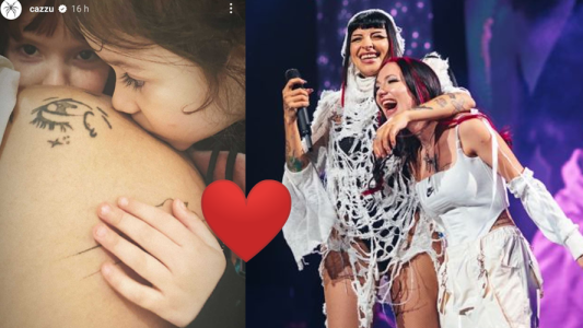 Las hijas de la Joaqui besaron la panza de embarazada de Cazzu