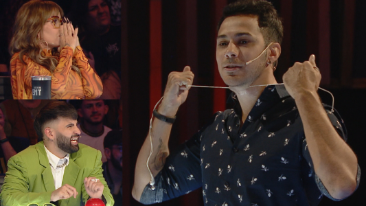 Atravesó su cuello con un cable e impresionó al jurado de Got Talent con una magia MUY peligrosa