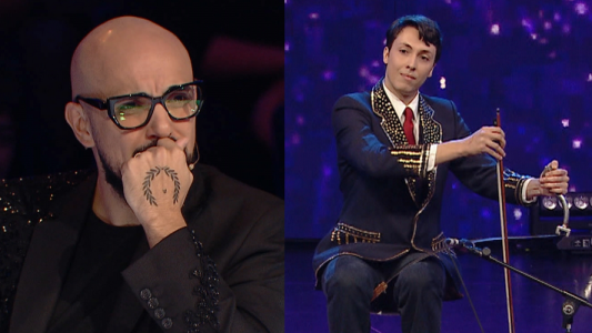 Abel Pintos quedó desconcertado con un músico que toca el serrucho