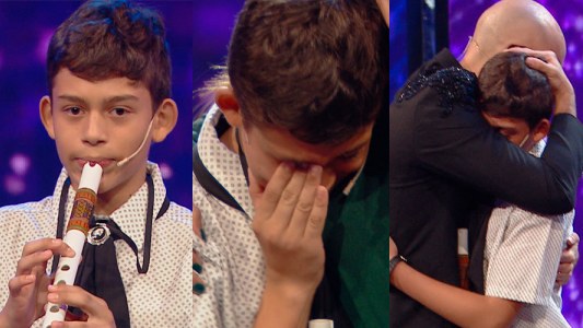 Nahuel la rompió con la quena, lloró y fue consolado por Abel Pintos