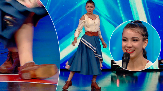 Trajo el malambo femenino al big show y la rompió