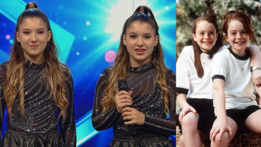 Dos hermanas hicieron una performance inspirada en la película “Juego de gemelas”