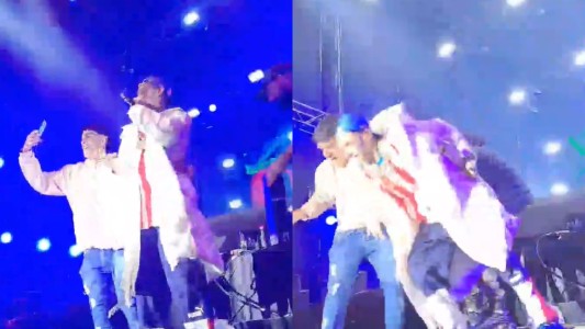 L-Gante se cayó de un escenario en Paraguay: el video del momento