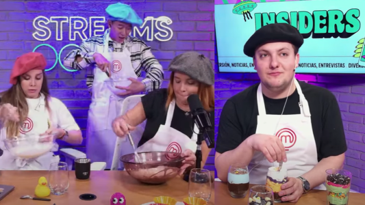 Bake off en Insiders: Gino Minnuci y Chino de GH hicieron un postre en el streaming de Telefe