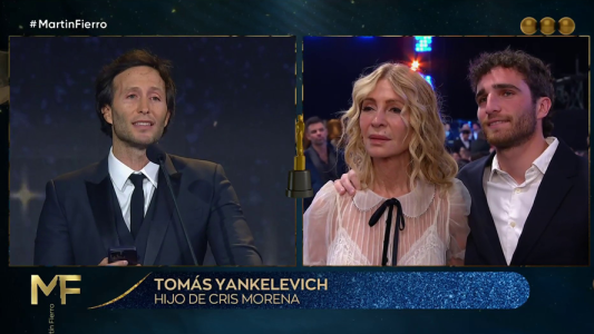 Tomás Yankelevich sorprendió a Cris Morena en su homenaje en los Martín Fierro