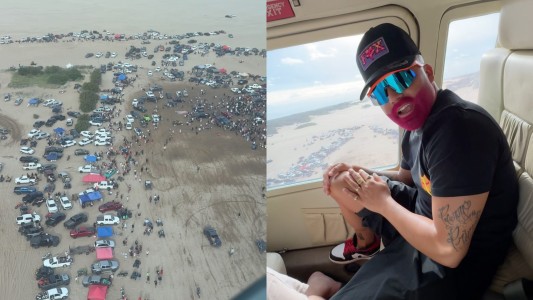 Quién es Perro Primo, el artista que llegó a un show tirando pilusos desde un helicóptero