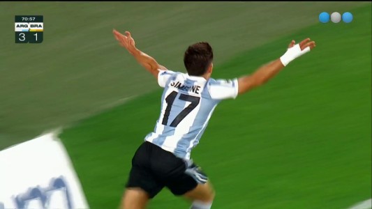 Giuliano Simeone rompió el arco para el 4-1 - Argentina vs. Brasil - Eliminatorias 2026