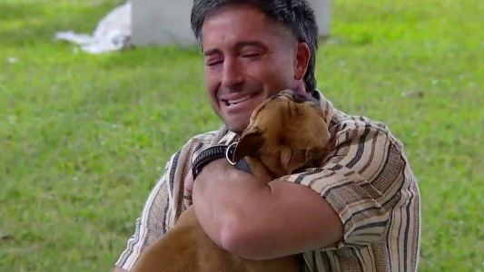 Juan Pablo rompió en llanto al reencontrarse con sus perros Jaime y Bartolo