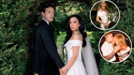 Demi Lovato se casó con el mismo vestido que utilizaron Miley Cyrus y Hailey Bieber para sus bodas