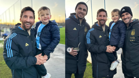 Recuerdo para siempre: Messi alzó en brazos al hijito de Mica Viciconte y Fabián Cubero y derritió corazones