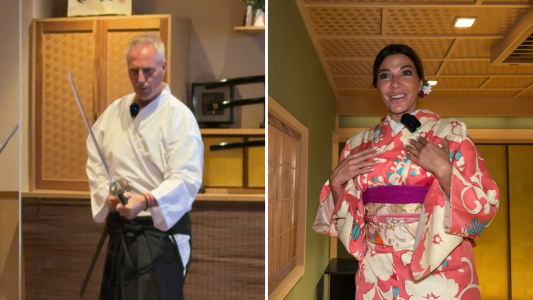 Marley se convirtió en samurái y Cathy Fulop en geisha