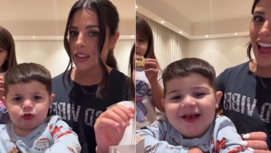 El hijo de Enzo Fernández y Valentina Cervantes probó las cookies virales de la Reini: ¿Le gustaron?