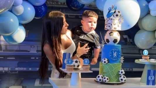 El cumpleaños futbolero de Benjamín, el hijo de Valentina Cervantes y Enzo Fernández