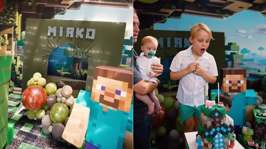 Mirko, el hijo de Marley, cumplió 8 años: así fue su fiesta temática Minecraft