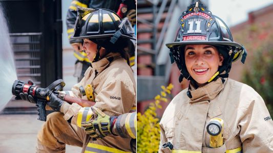 De los escenarios al cuartel: María Becerra se lució como bombera voluntaria en Perú