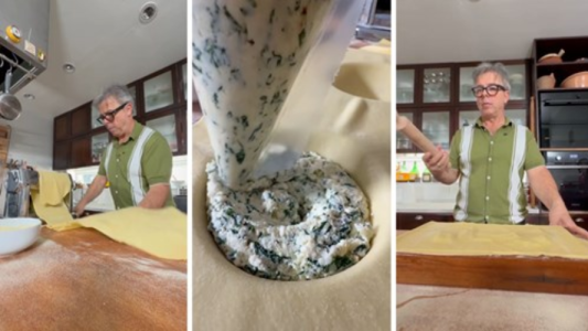 Donato de Santis dio una clase magistral y enseñó a hacer raviolones caseros