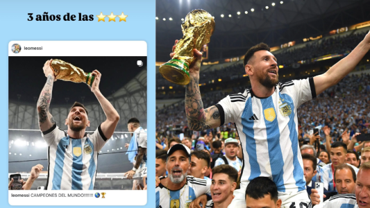 "Tres años de las tres estrellas": El emotivo posteo de Lionel Messi a tres años de la gloria en Qatar