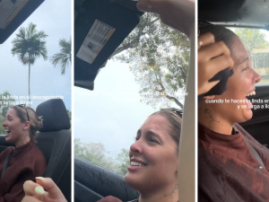 El accidentado paseo de Sofía Gonet en Miami: alquiló un descapotable y terminó empapada