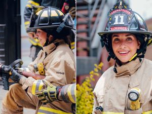 De los escenarios al cuartel: María Becerra se lució como bombera voluntaria en Perú
