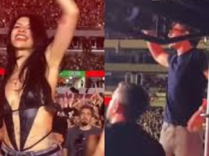 Cumbre de estrellas en el Monumental: Franco Colapinto y Cazzu vibraron con el show histórico de Airbag