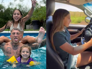 Polémica: la hija de 12 años de El Polaco manejó una camioneta en la ruta